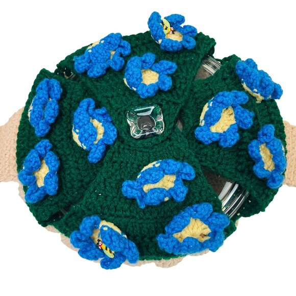 Handmade Crochet Casserole Warmer Carrier Flowers w/ Bee Details & Anchor H Dish - Picture 2 of 7